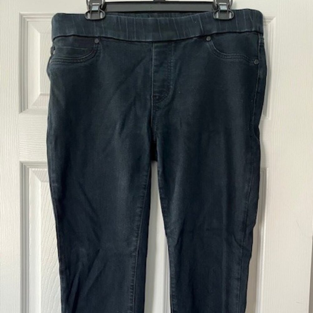 Liverpool black denim pull on jeans sz 12P/31